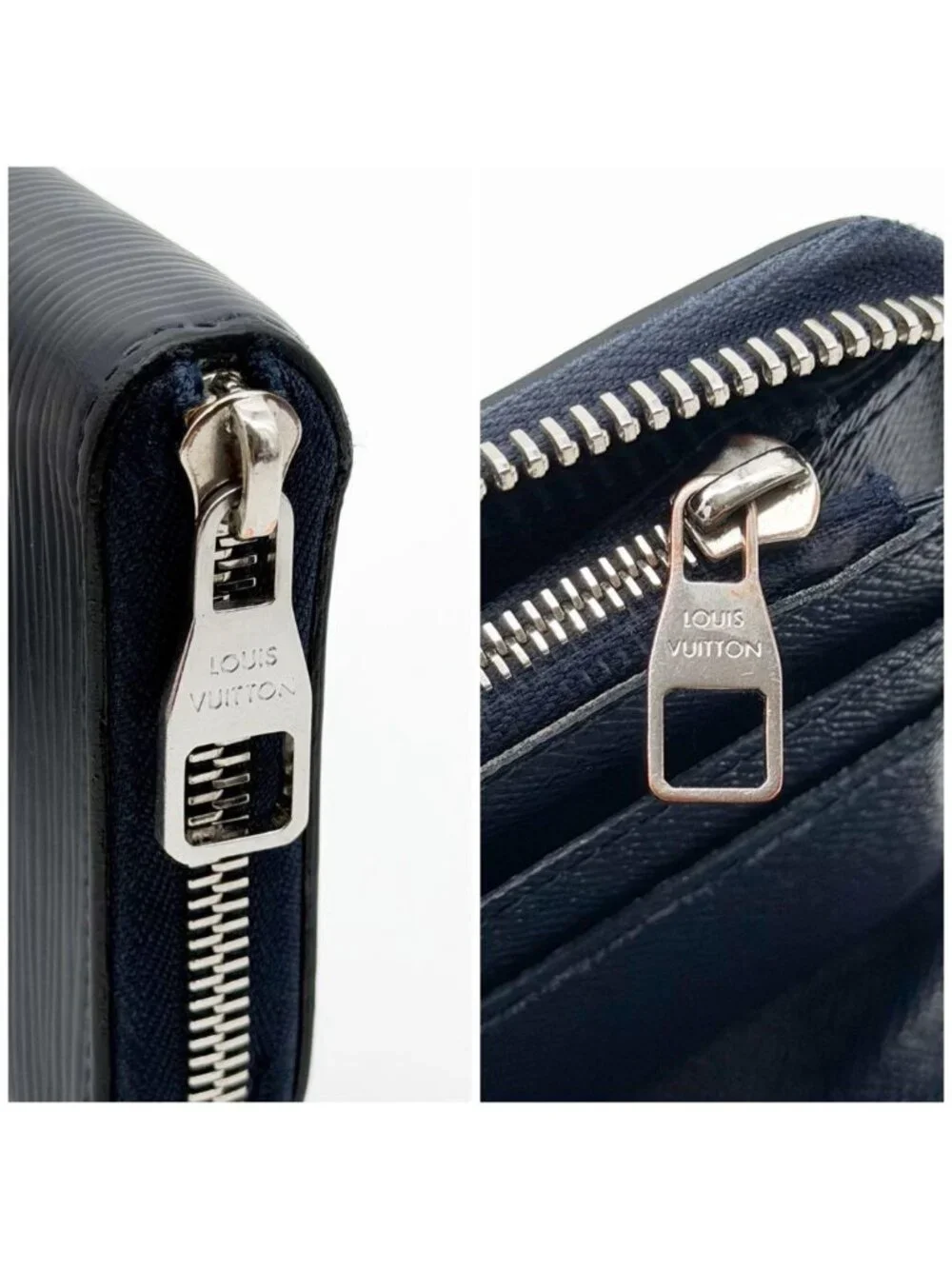 Louis Vuitton Zippy Wallet Vertical Epi Navy Round